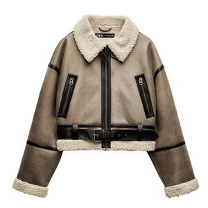 NWT- Zara Brown Double Sided Short Jacket